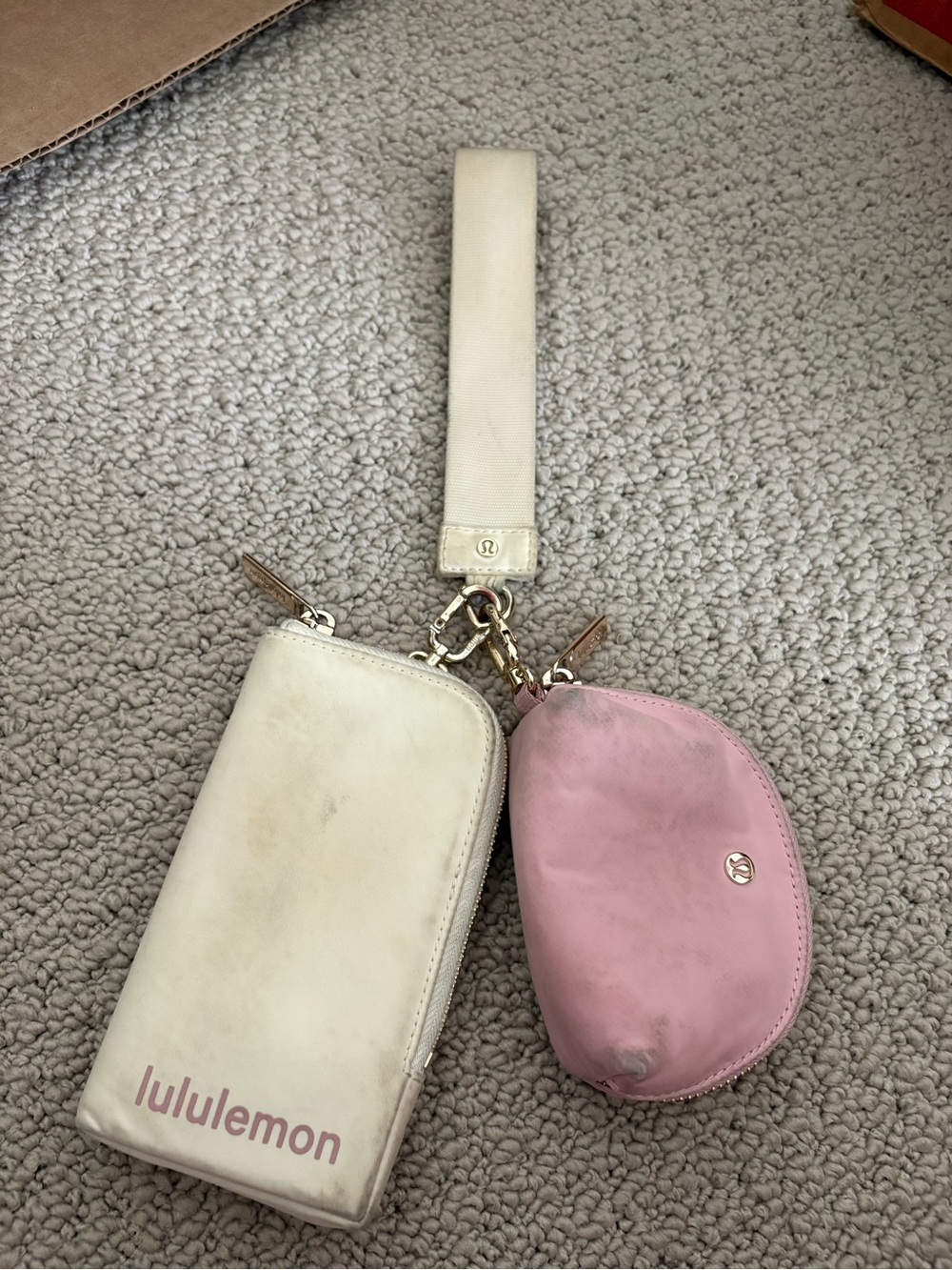 Lululemon Pink/White Wristlet